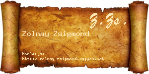 Zolnay Zsigmond névjegykártya